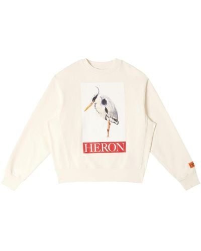 Heron Preston Felpa Heron con stampa painterly - Bianco