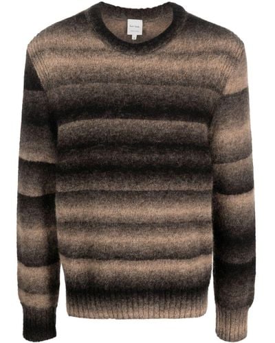 Paul Smith Striped Brushed-knit Sweater - Gray