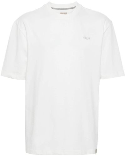 BOGGI Logo-embroidered Cotton T-shirt - White
