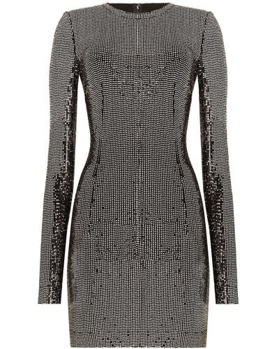 Dolce & Gabbana Sequin Metallic Mini Dress - Grey