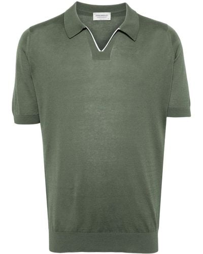 John Smedley Eno Cotton Polo Shirt - Green