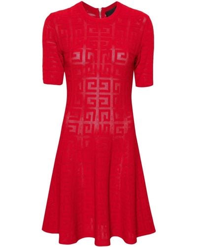 Givenchy Gestricktes Kleid aus 4G-Jacquard - Rot