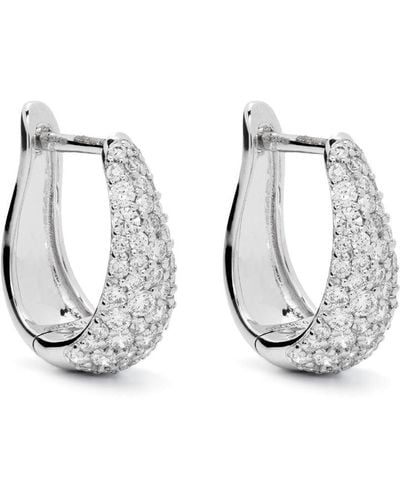 Dana Rebecca 14kt White Gold Large Drd Tapered Diamond Hoop Earrings