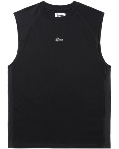 Izzue Logo-print Cotton Vest - Black