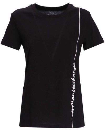 Armani Exchange Camiseta con logo estampado - Negro