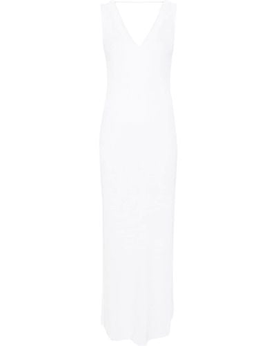 Brunello Cucinelli Monili-detail Knitted Dress - White