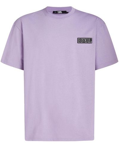 Karl Lagerfeld Ikonik Appliqué-detail T-shirt - Purple