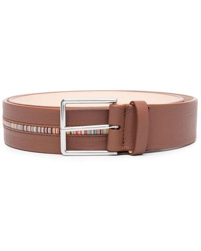 Paul Smith Artist-stripe Leather Belt - Brown