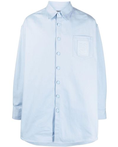 Raf Simons Overhemd Met Logopatch - Blauw
