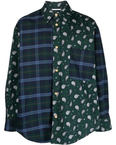 Thom Browne Oversize Mix-printed Shirt Jacket - Green
