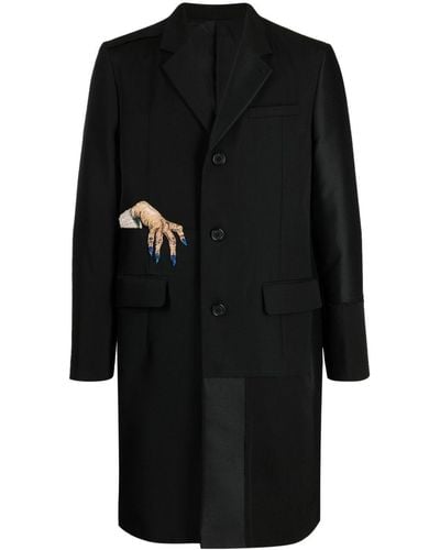 Undercover Bead-embellished Single-breasted Coat - Black