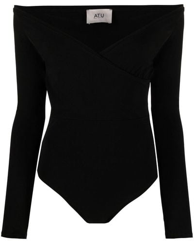 Atu Body Couture Off-shoulder V-neck Body - Black
