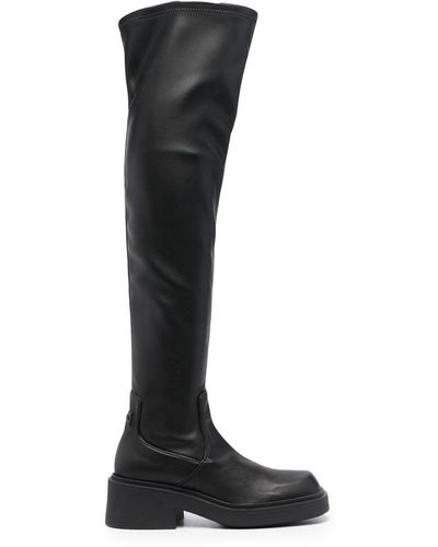 Furla Attitude 35mm Leather Thigh-high Boots - Black