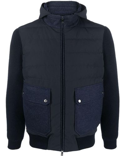 Corneliani Gefütterte Jacke mit Reißverschluss - Blau