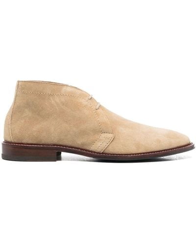 SCAROSSO Suede Chukka Boots - Natural