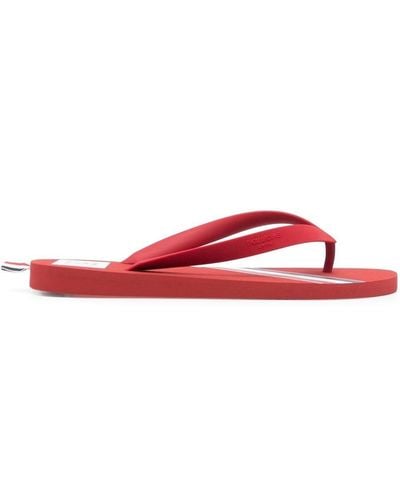 Thom Browne Tongs à rayures - Rouge
