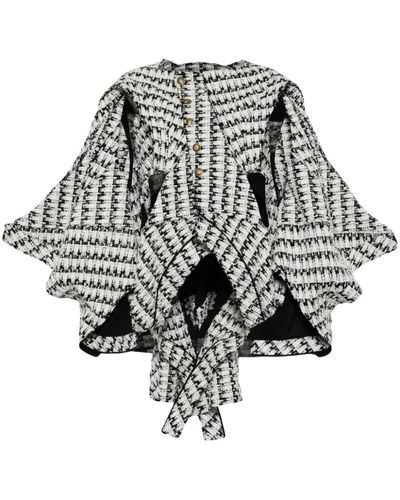 Junya Watanabe Asymmetric Tweed Jacket - Wit