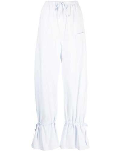 Lemaire Pantalon à lien de resserrage - Blanc