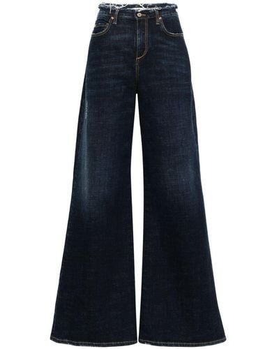 Dorothee Schumacher Frayed-detail Wide-leg Jeans - Blue