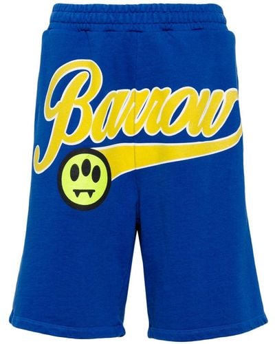 Barrow Logo-print Cotton Shorts - Blue