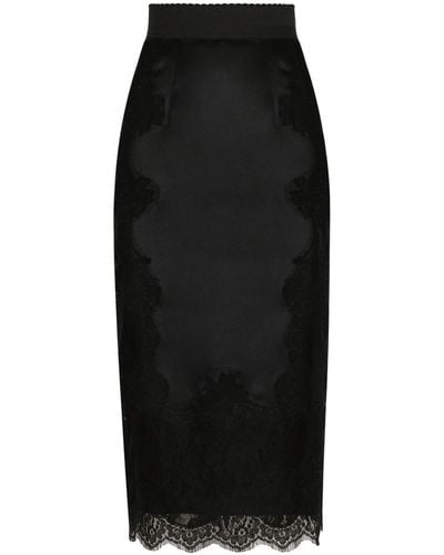 Dolce & Gabbana サテン スカート - ブラック
