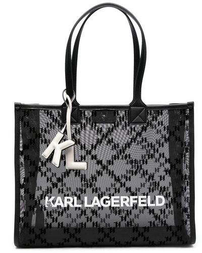 Karl Lagerfeld ロゴ ハンドバッグ - ブラック
