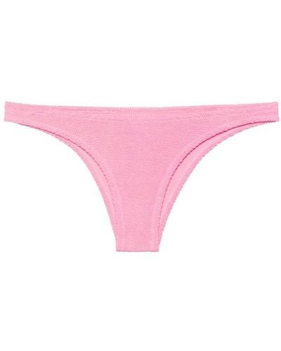 Mc2 Saint Barth Crinkled-effect Bikini Bottoms - Pink