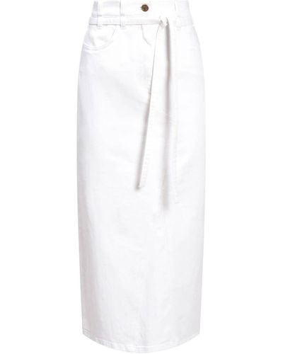 Altuzarra Dean Cotton Straight Skirt - White