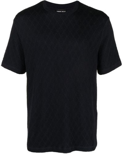 Giorgio Armani Ribgebreid T-shirt - Zwart