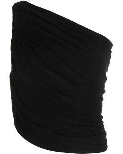 Norma Kamali Haut Diana à design à une épaule - Noir