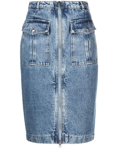 Bally High-waist Denim Midi Skirt - Blue