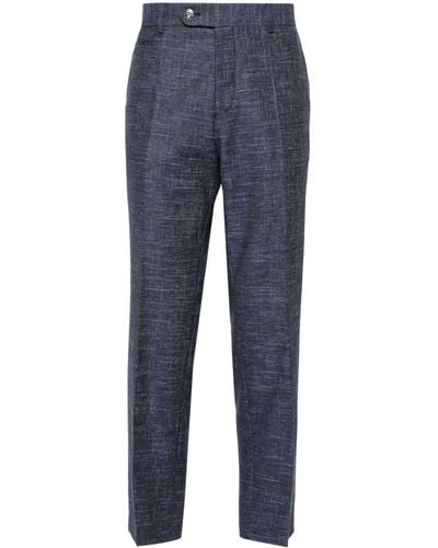 BOSS Tweed Cropped Trousers - Blue