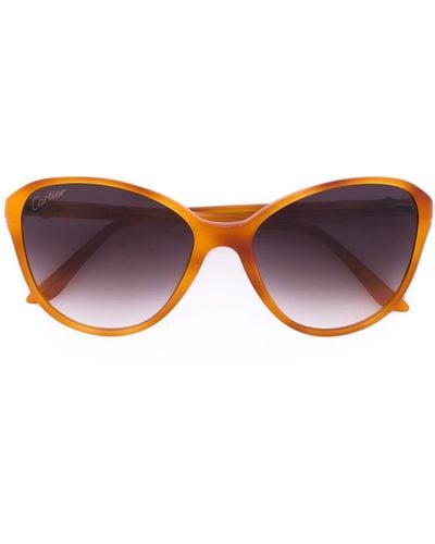 Cartier Double C Décor Butterfly-frame Sunglasses - Yellow