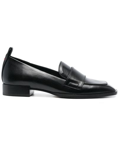 Aeyde Julie Loafer mit eckiger Kappe 25mm - Schwarz