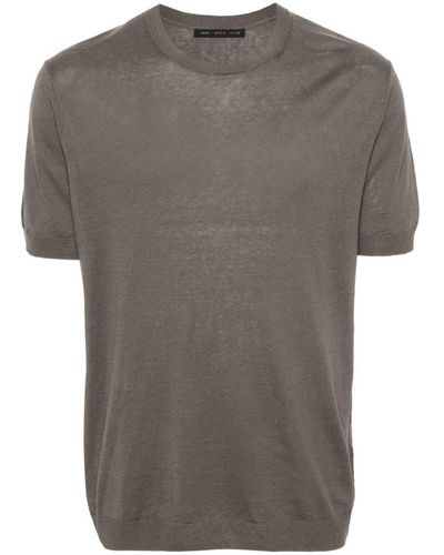 Low Brand Gestricktes T-Shirt - Grau