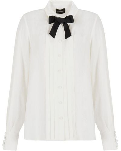 Emporio Armani Bow Tie Shirt - White