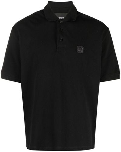 Neil Barrett Logo-appliqué Piqué Polo Shirt - Black