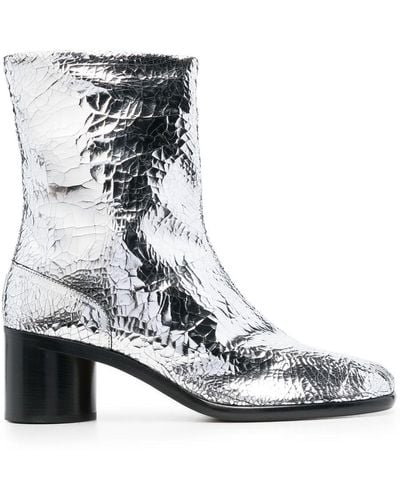 Maison Margiela Tabi 60mm Mirror-effect Ankle Boots - White