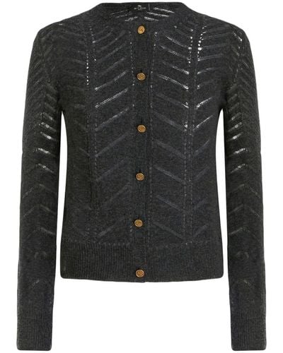 Etro Open-knit-detailling Wool Cardigan - Zwart