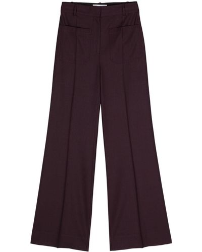 Victoria Beckham Alina High-waist Flared Trousers - Purple