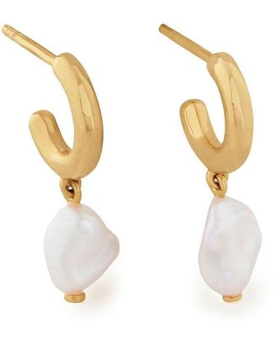 Monica Vinader Nura Keshi Huggie Earrings - White