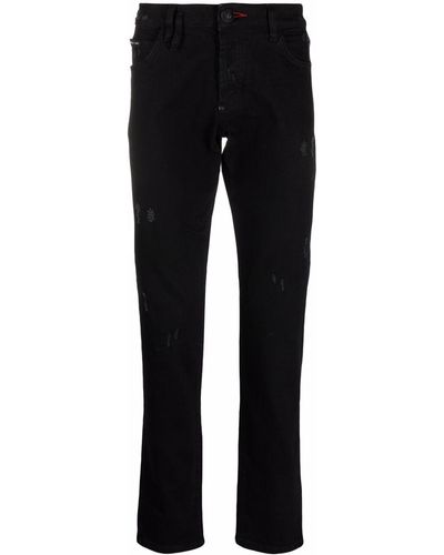 Philipp Plein Straight-cut Denim Jeans - Black