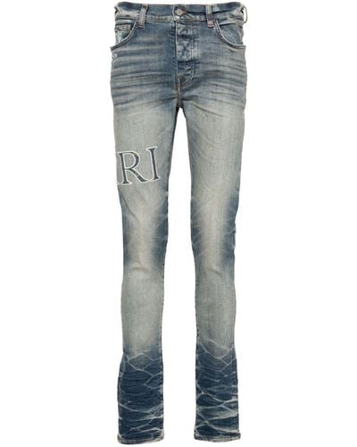 Amiri Core Skinny Jeans Met Logopatch - Blauw