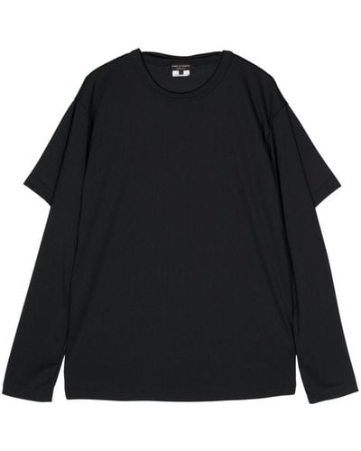 Comme des Garçons レイヤード ロングtシャツ - ブラック
