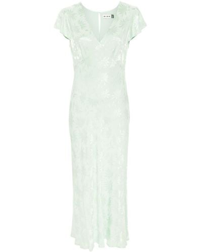 RIXO London Tallulah patterned-jacquard dress - Weiß