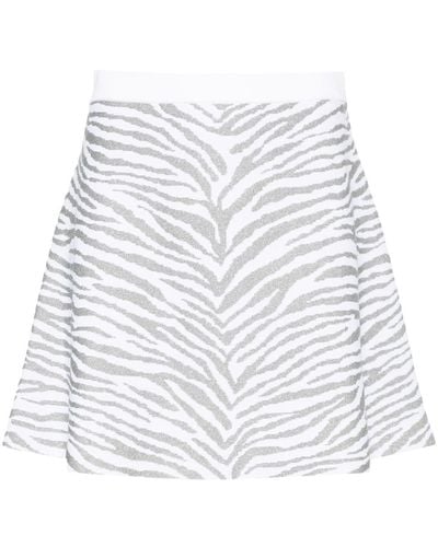 MICHAEL Michael Kors Zebra-pattern Knitted Skirt - White