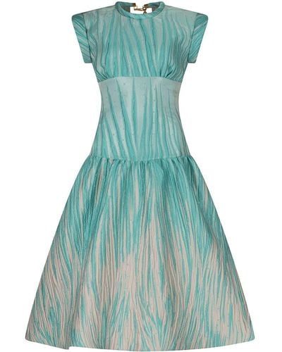 Silvia Tcherassi Conza Cloqué-effect Dress - Blue