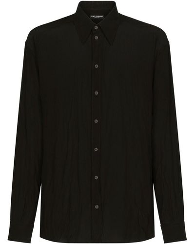 Dolce & Gabbana Button-up Silk Shirt - Black