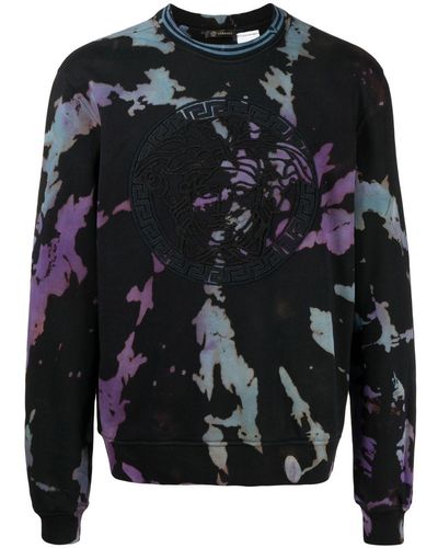 Stain Shade Sweater Met Tie-dye Print - Zwart