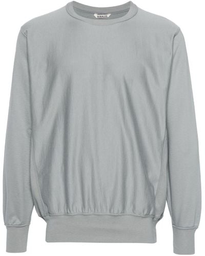AURALEE Crew-neck Cotton Sweatshirt - Grey